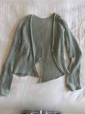 No brand light blue / seafoam green cardigan